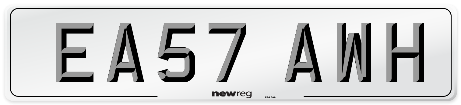 EA57 AWH Number Plate from New Reg